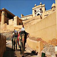 Elephant ride at Amer Fort